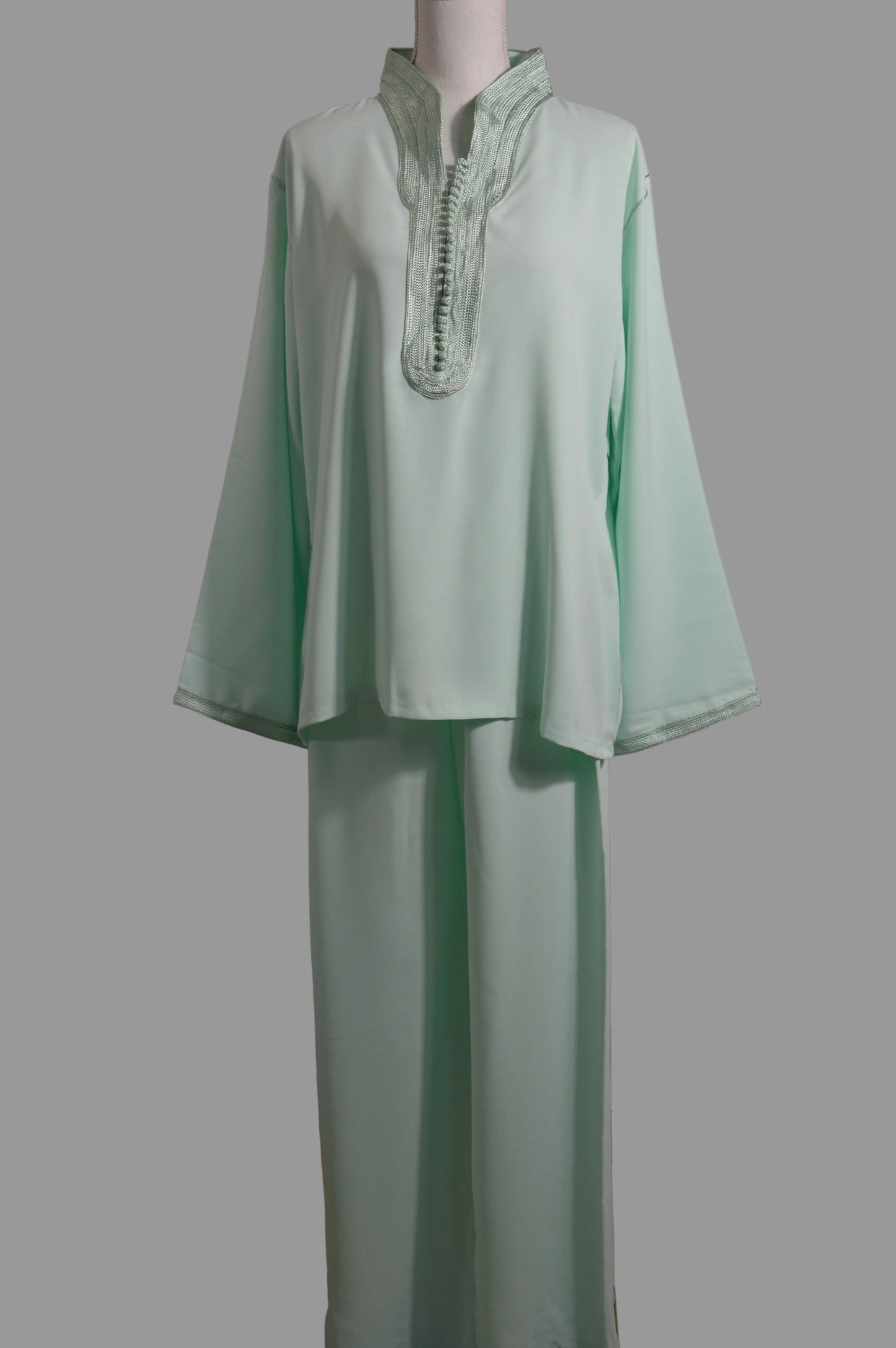Jabador en crêpe vert menthe - zeynaya prestige