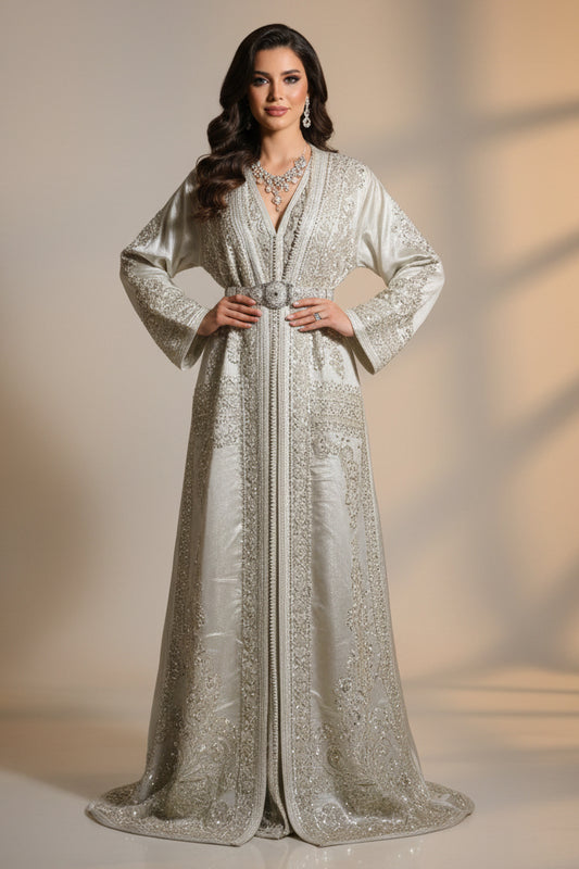 Takchita Haute Couture Sultana Argent brillant