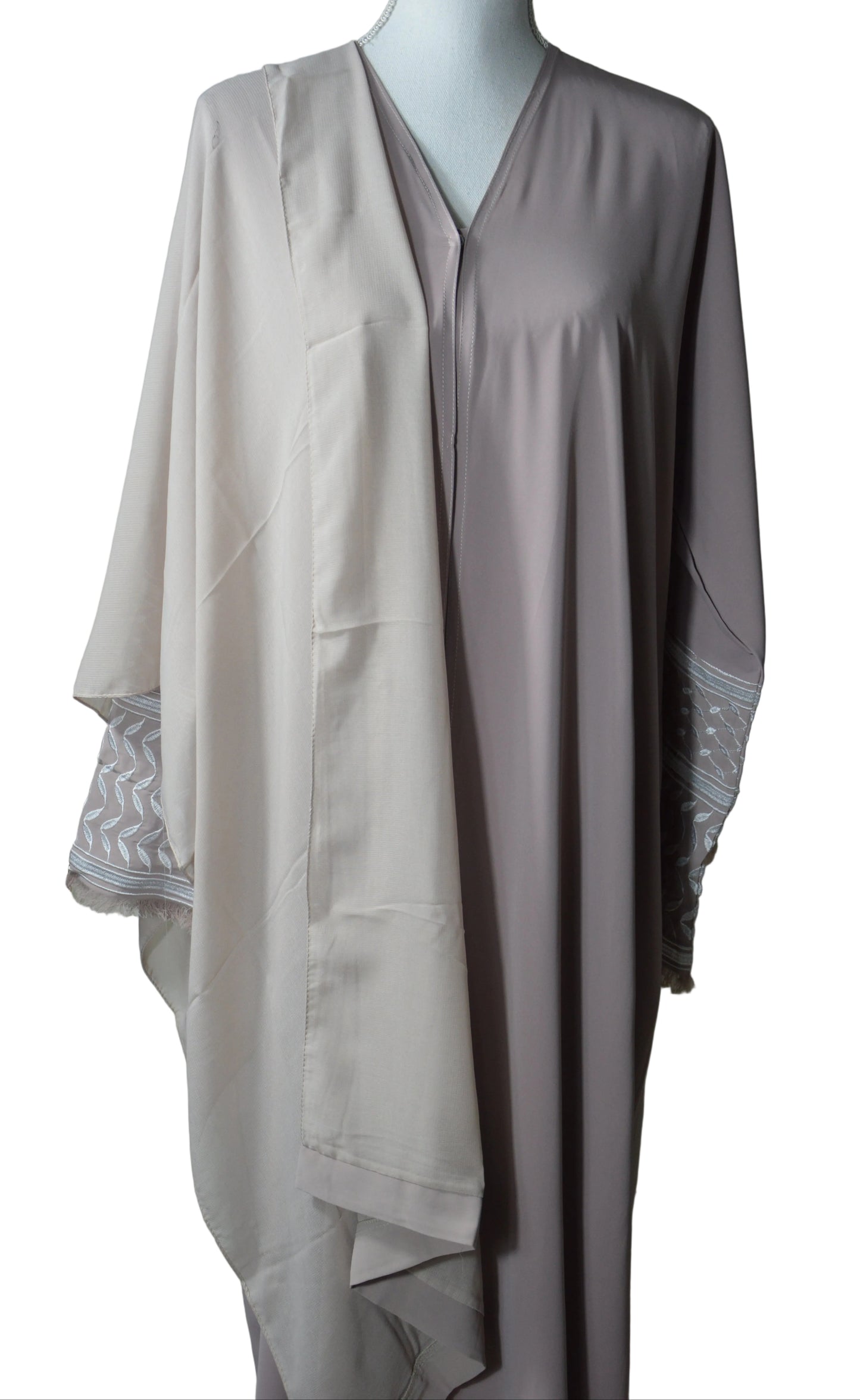 Abaya Beige Premium avec foulard assorti - Élégance Intemporelle