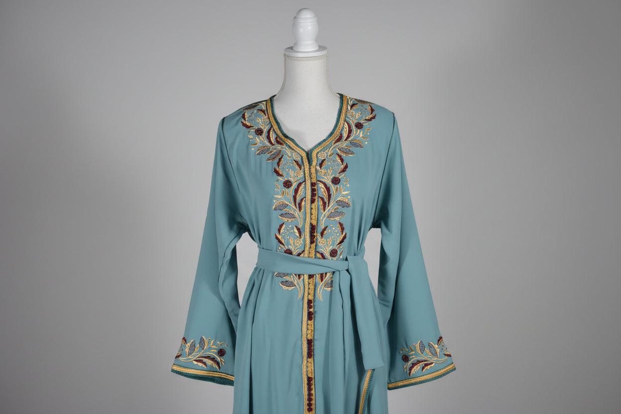 Gandoura Bleue – Sérénité & Élégance Marocaine