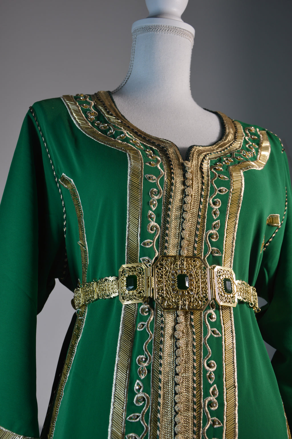 Caftan vert luxe – Sfifa dorée | Zeynaya Prestige