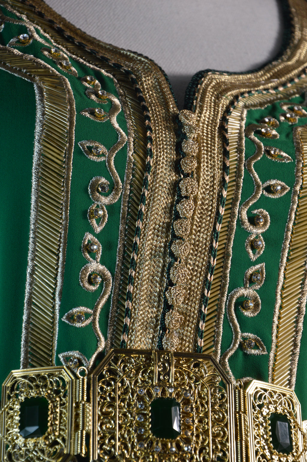 Caftan vert luxe – Sfifa dorée | Zeynaya Prestige