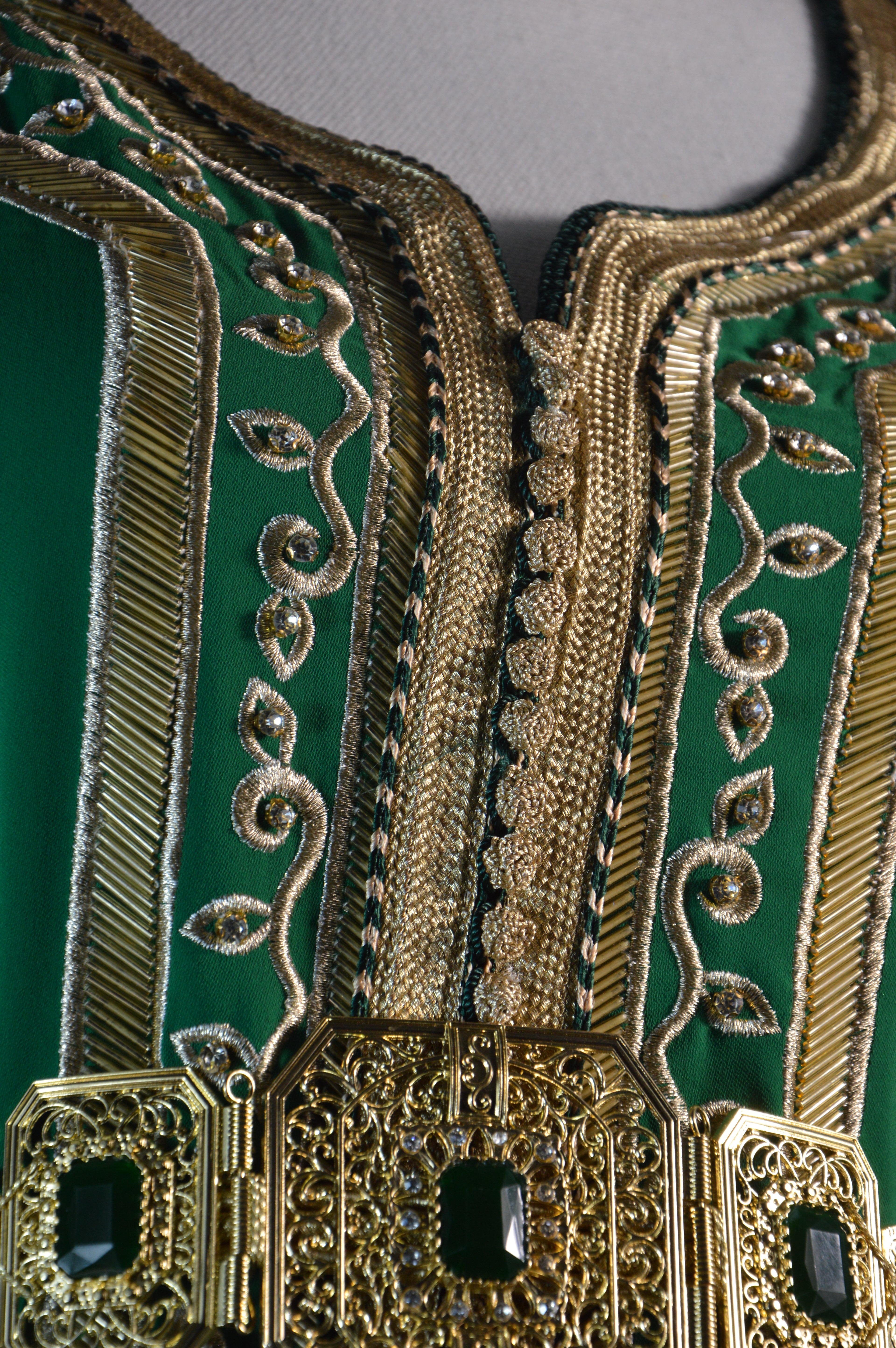 Caftan vert luxe – Sfifa dorée | Zeynaya Prestige