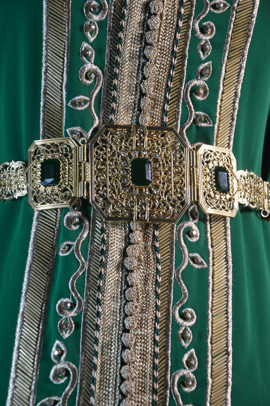 Caftan vert luxe – Sfifa dorée | Zeynaya Prestige