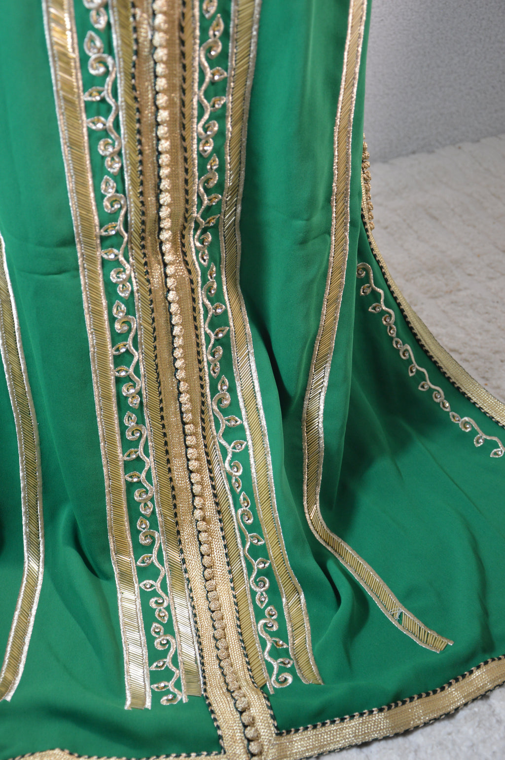 Caftan vert luxe – Sfifa dorée | Zeynaya Prestige