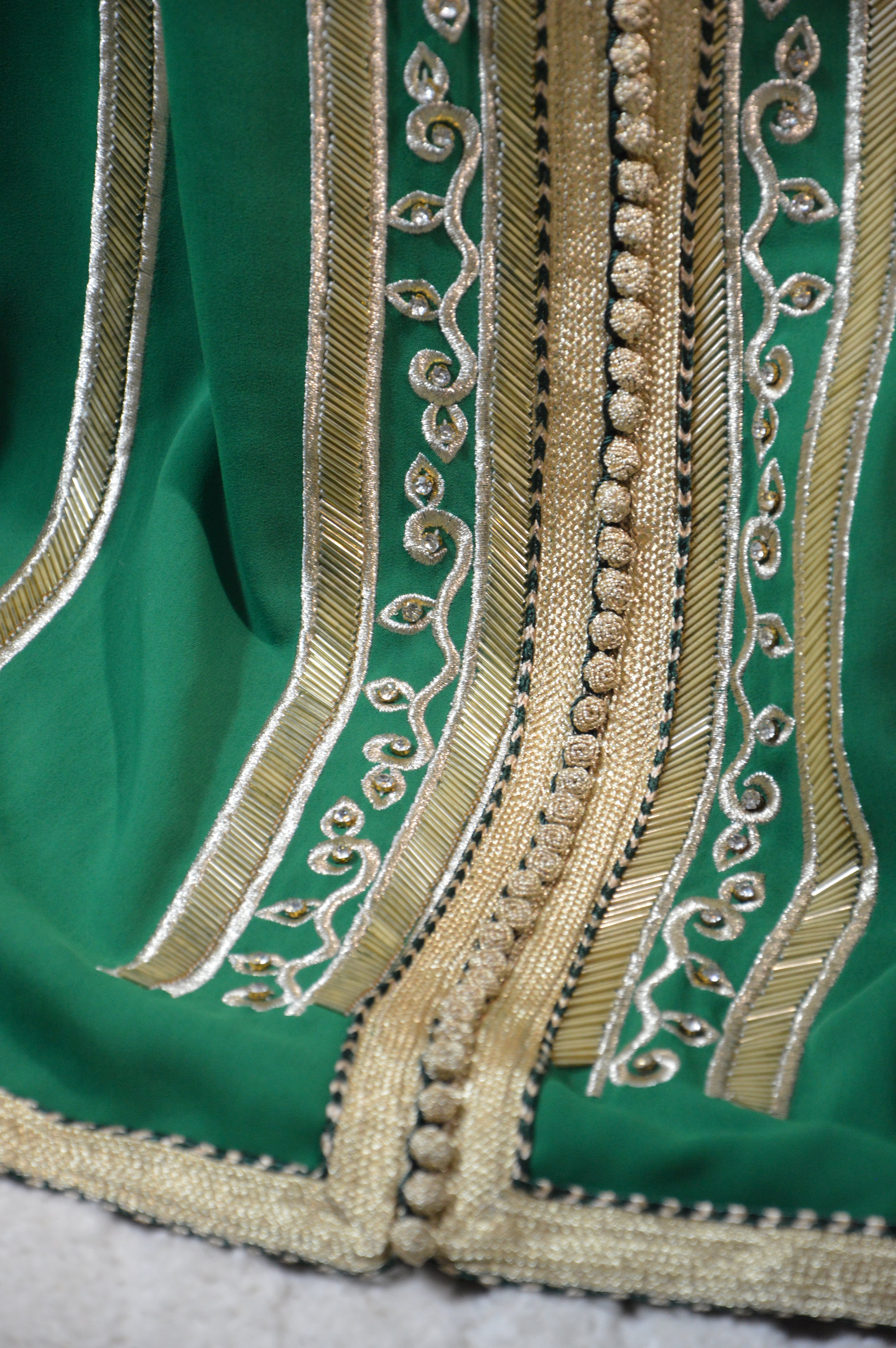 Caftan vert luxe – Sfifa dorée | Zeynaya Prestige