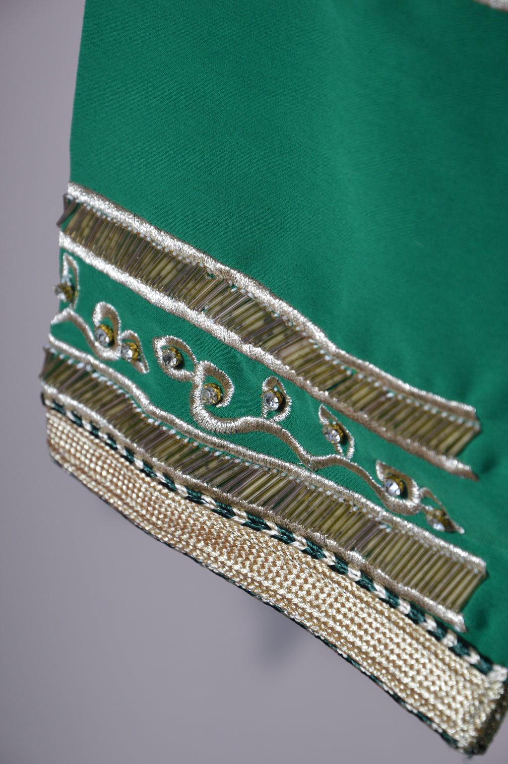 Caftan vert luxe – Sfifa dorée | Zeynaya Prestige