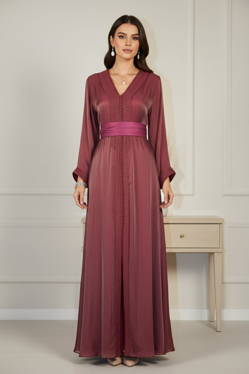 Caftan Organza Bordeaux - Zeynaya Prestige