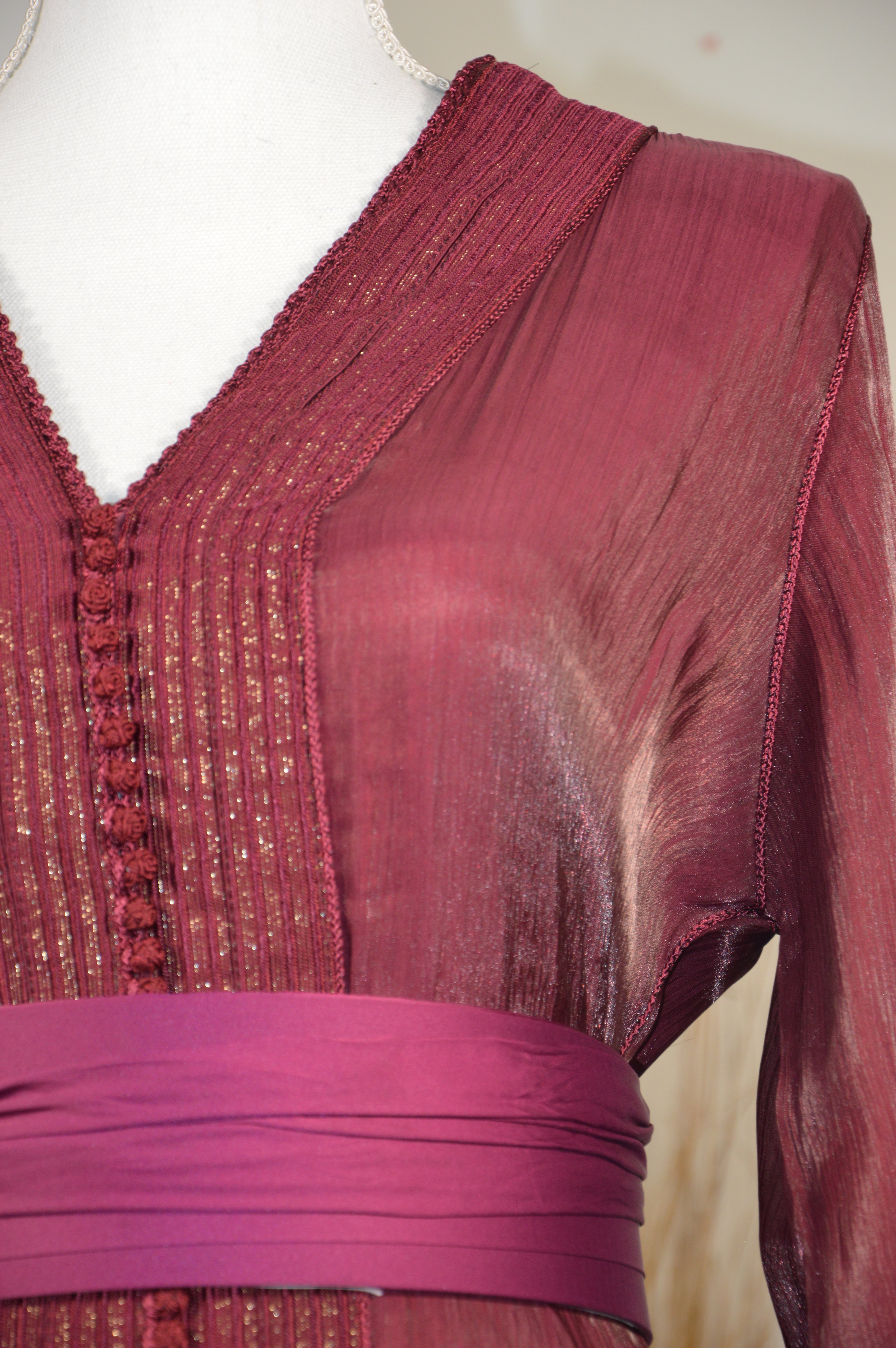 Caftan Organza Bordeaux - Zeynaya Prestige