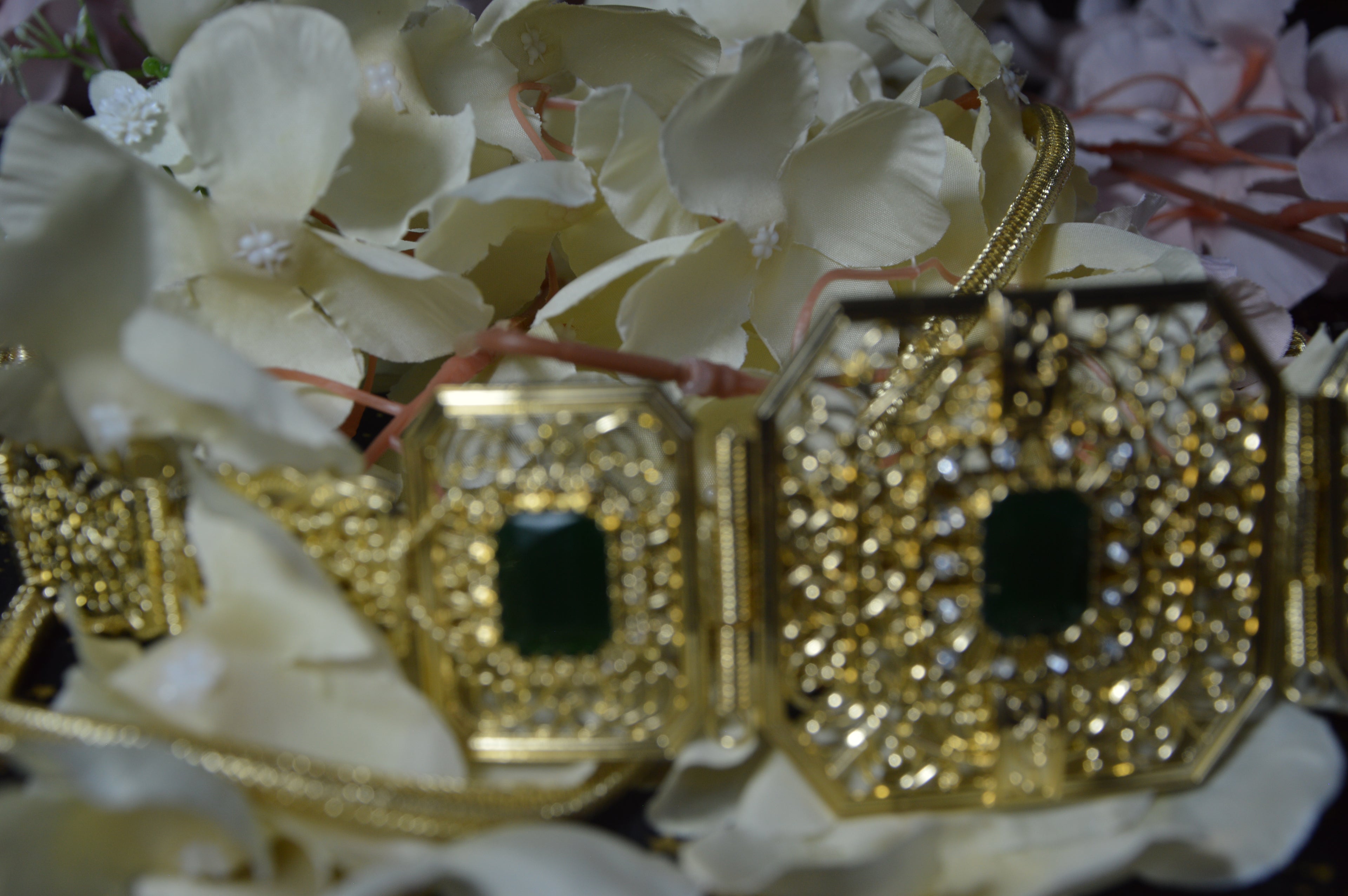 Ceinture orientale « Arabesque » – Émeraude (doré)