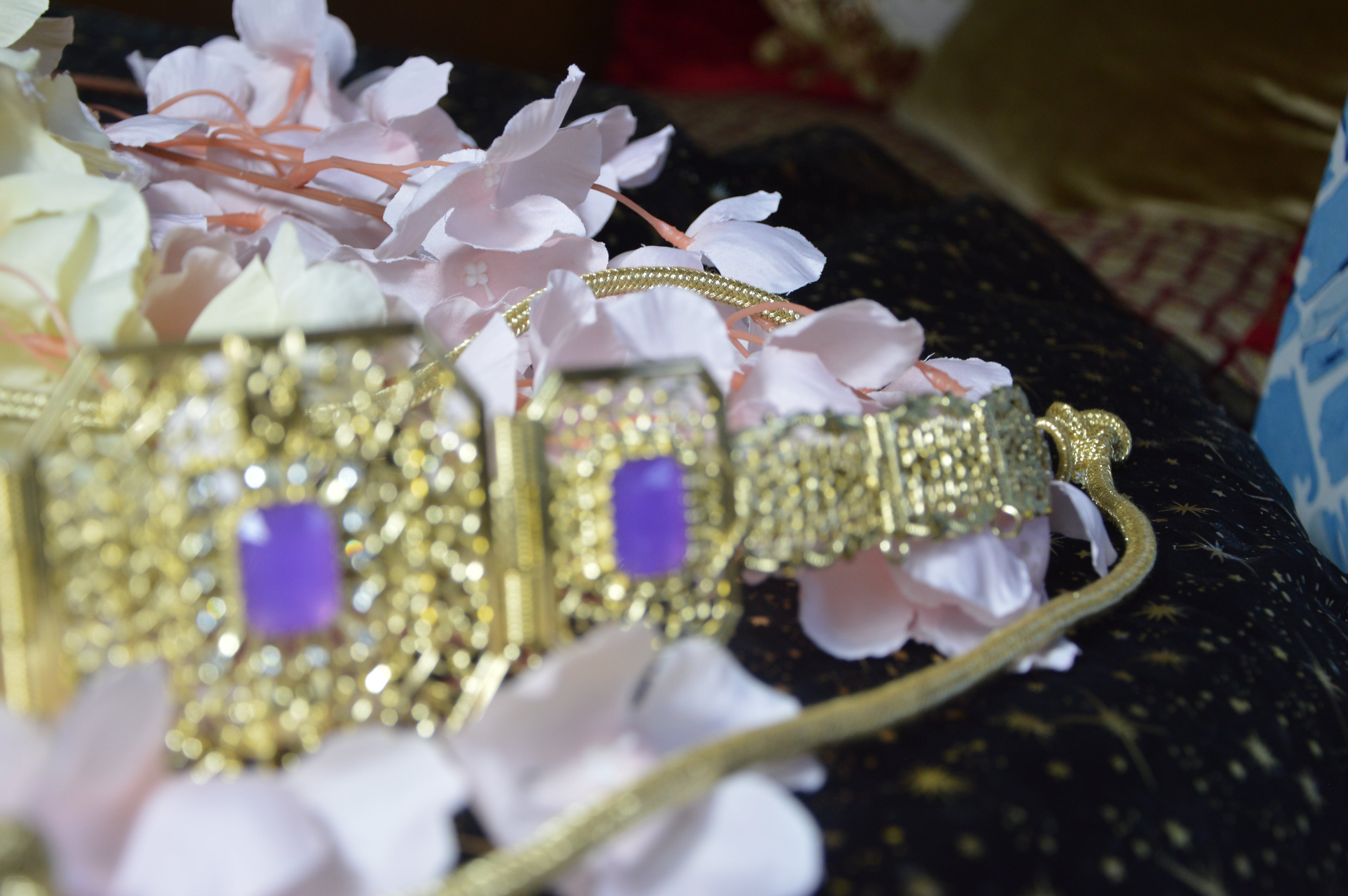 Ceinture orientale « Arabesque » – Améthyste (doré)