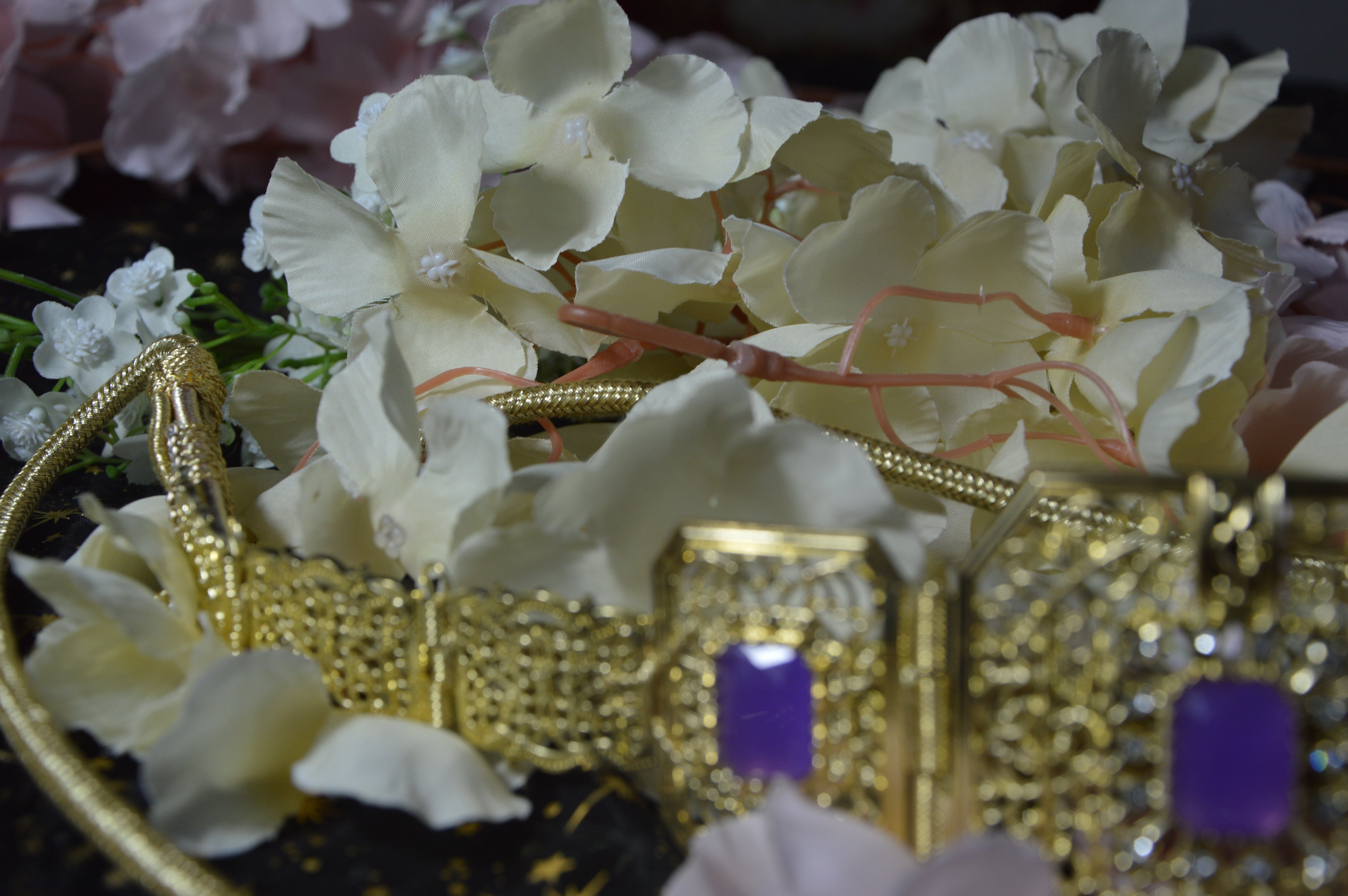 Ceinture orientale « Arabesque » – Améthyste (doré)