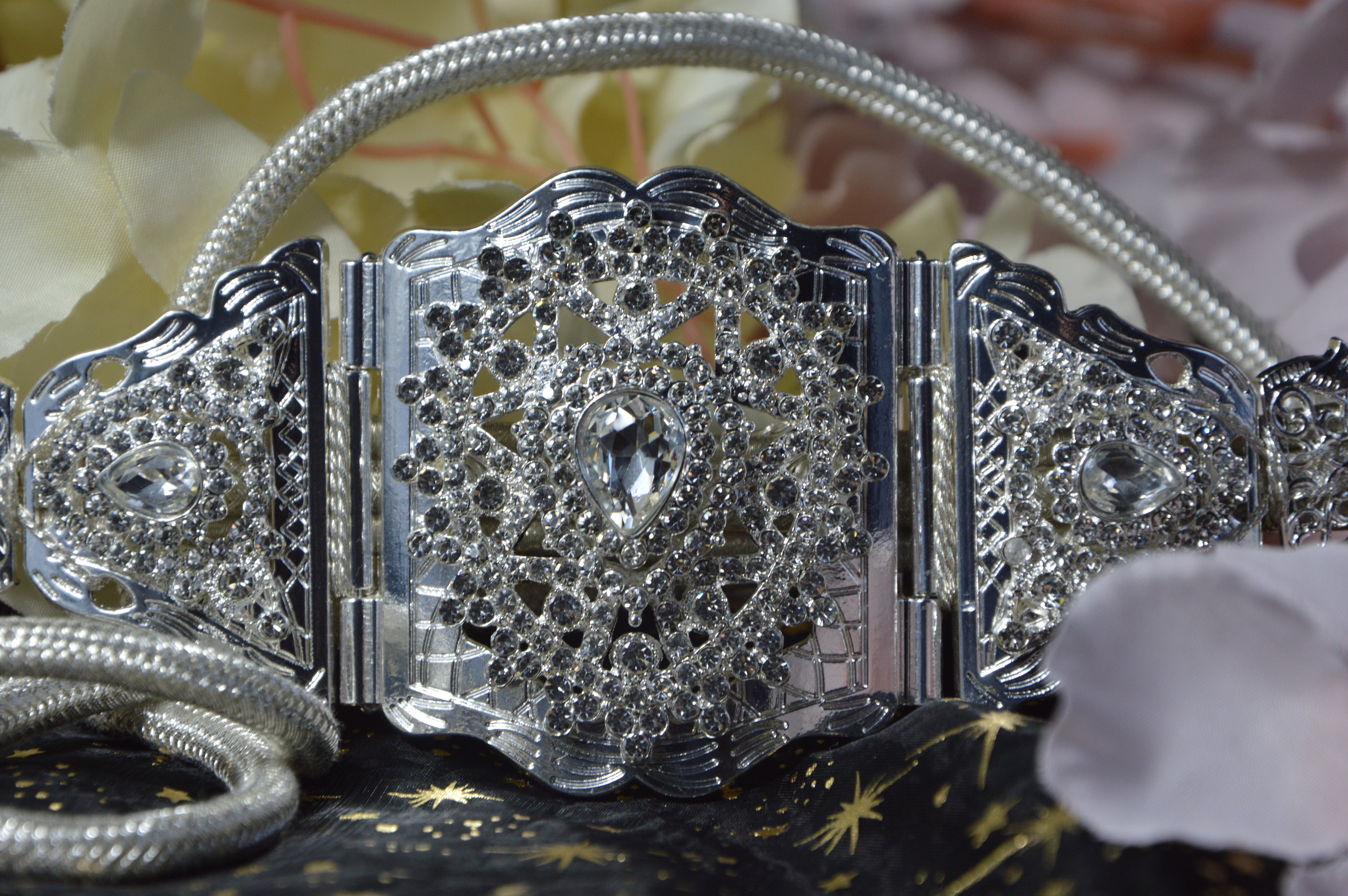 Ceinture orientale cristal « Luna » – Argent