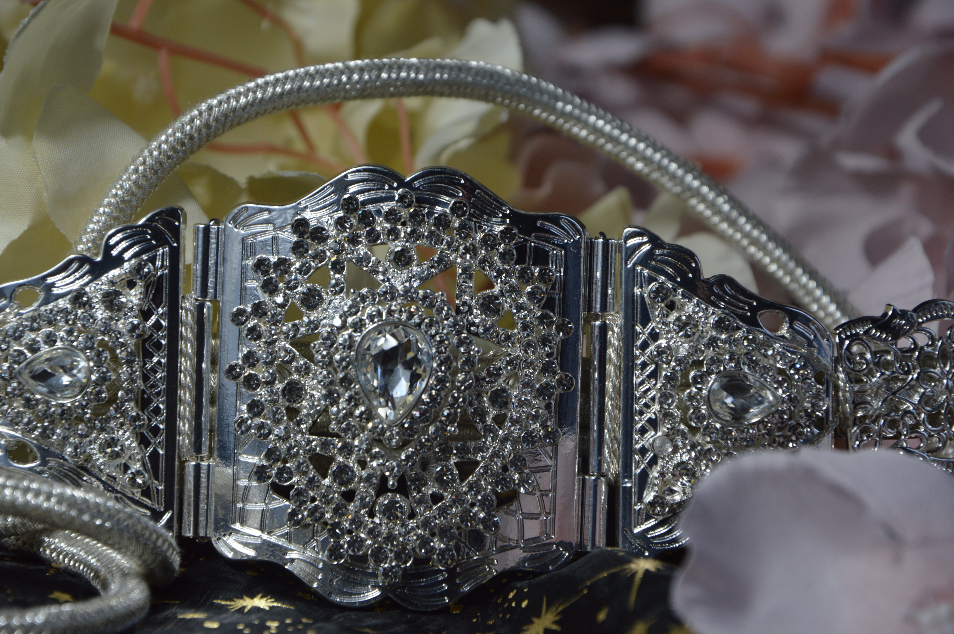 Ceinture orientale cristal « Luna » – Argent