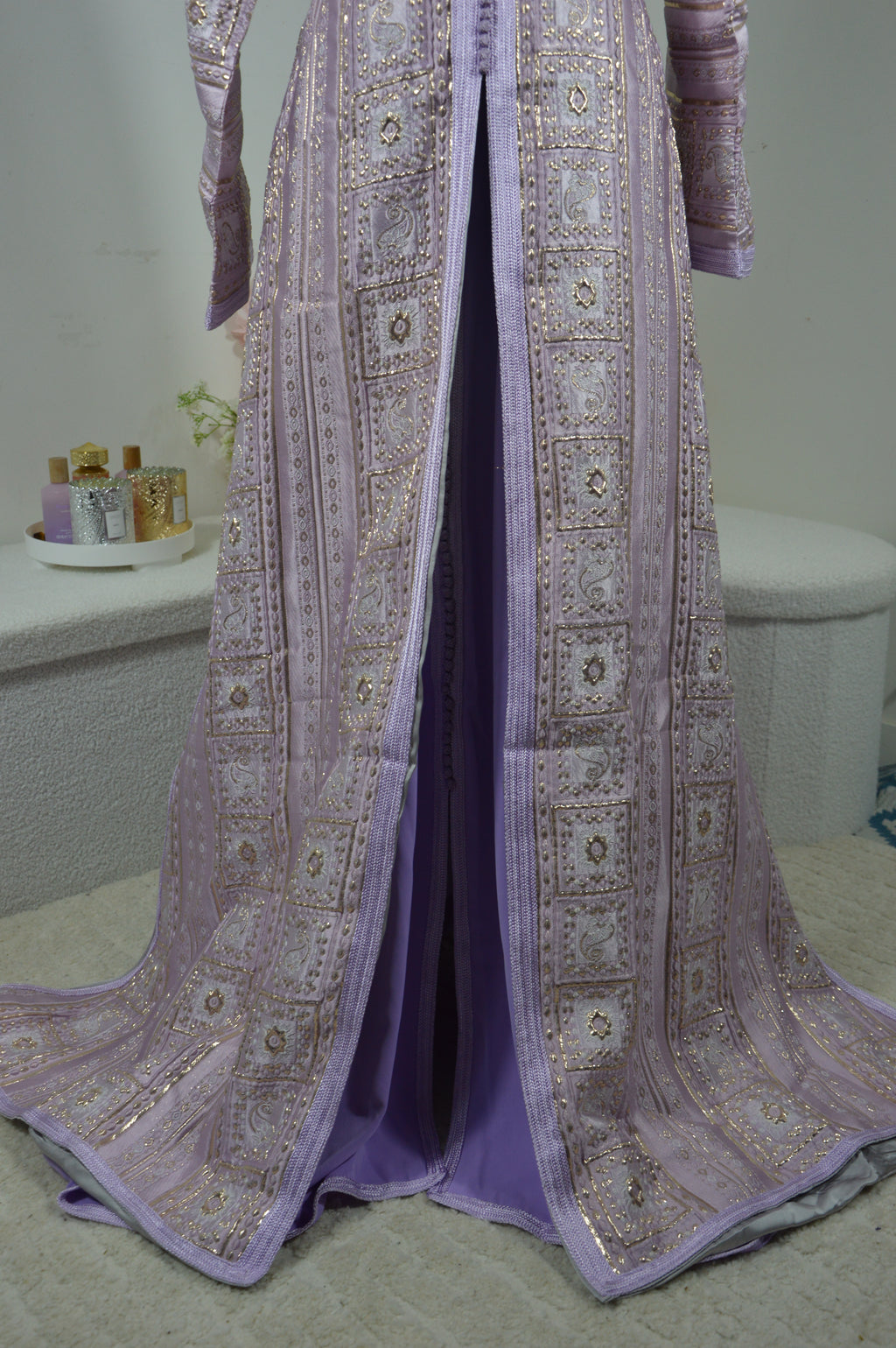 Takchita brocart or & violet - ZEYNAYA PRESTIGE