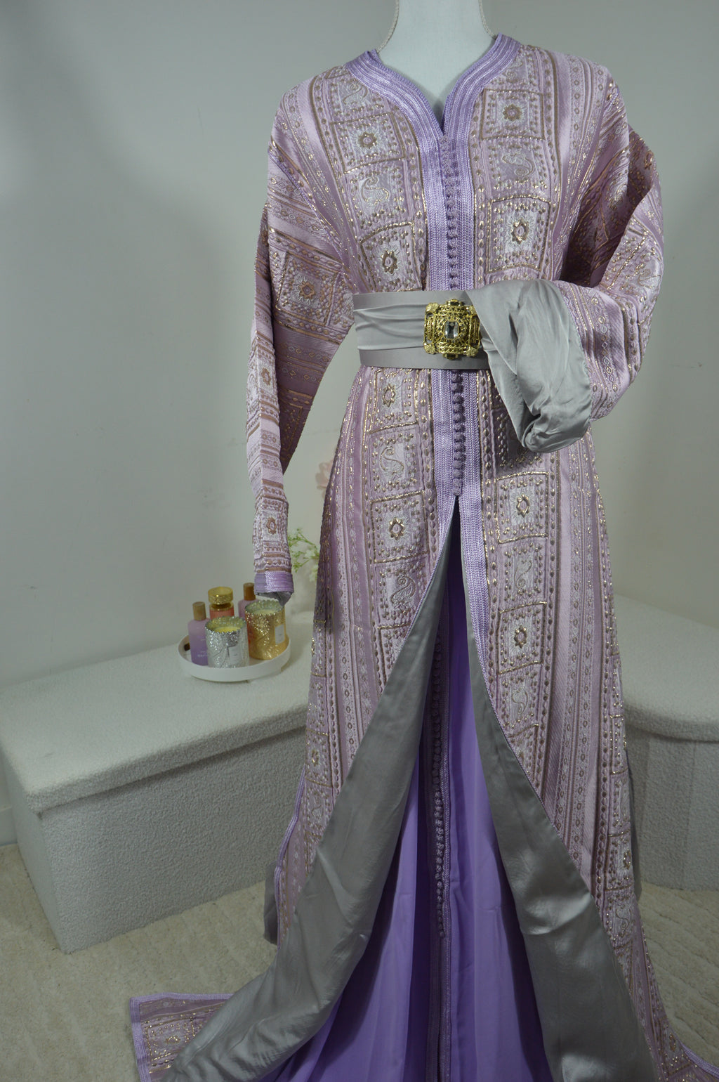 Takchita brocart or & violet - ZEYNAYA PRESTIGE