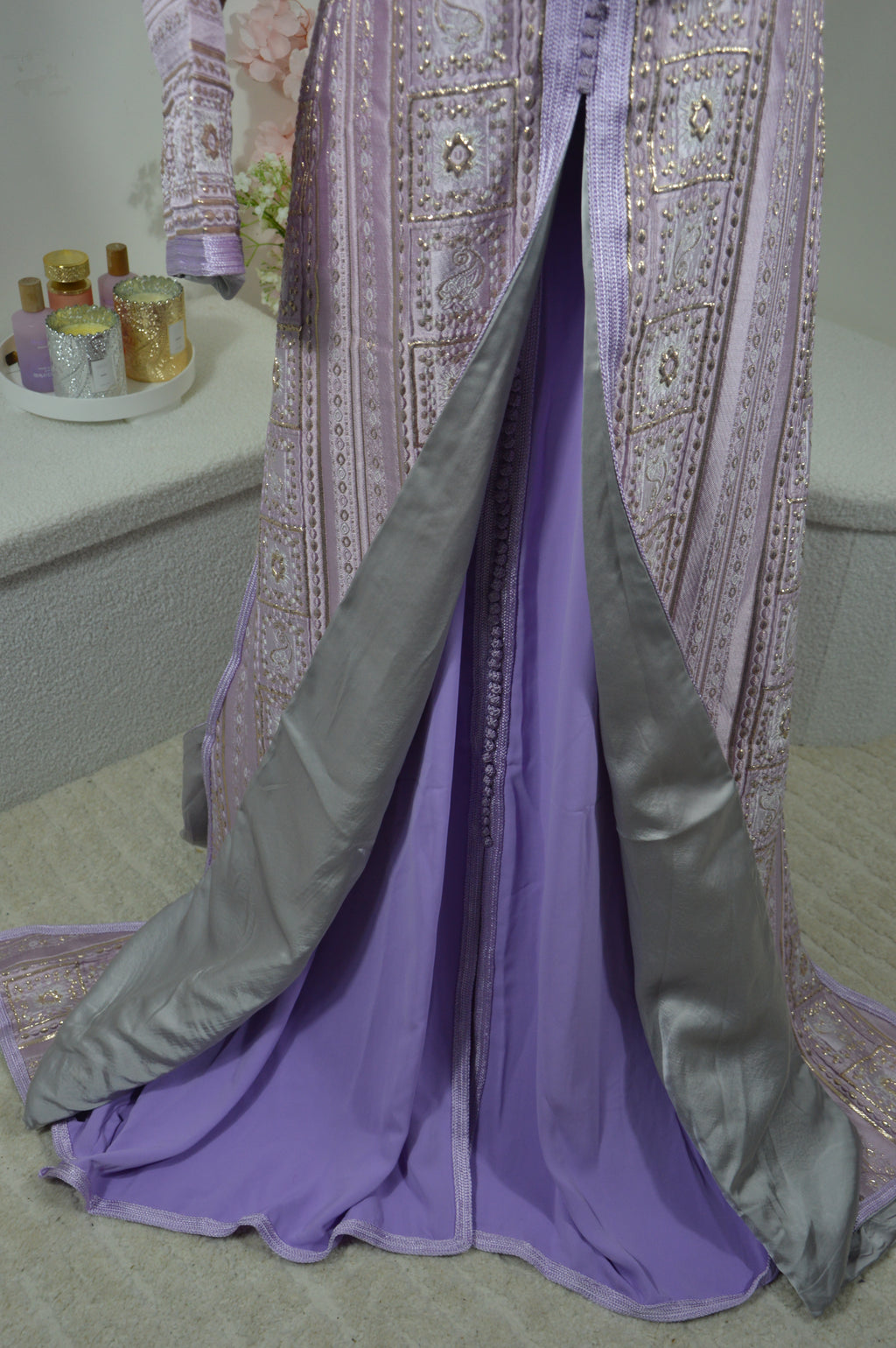 Takchita brocart or & violet - ZEYNAYA PRESTIGE