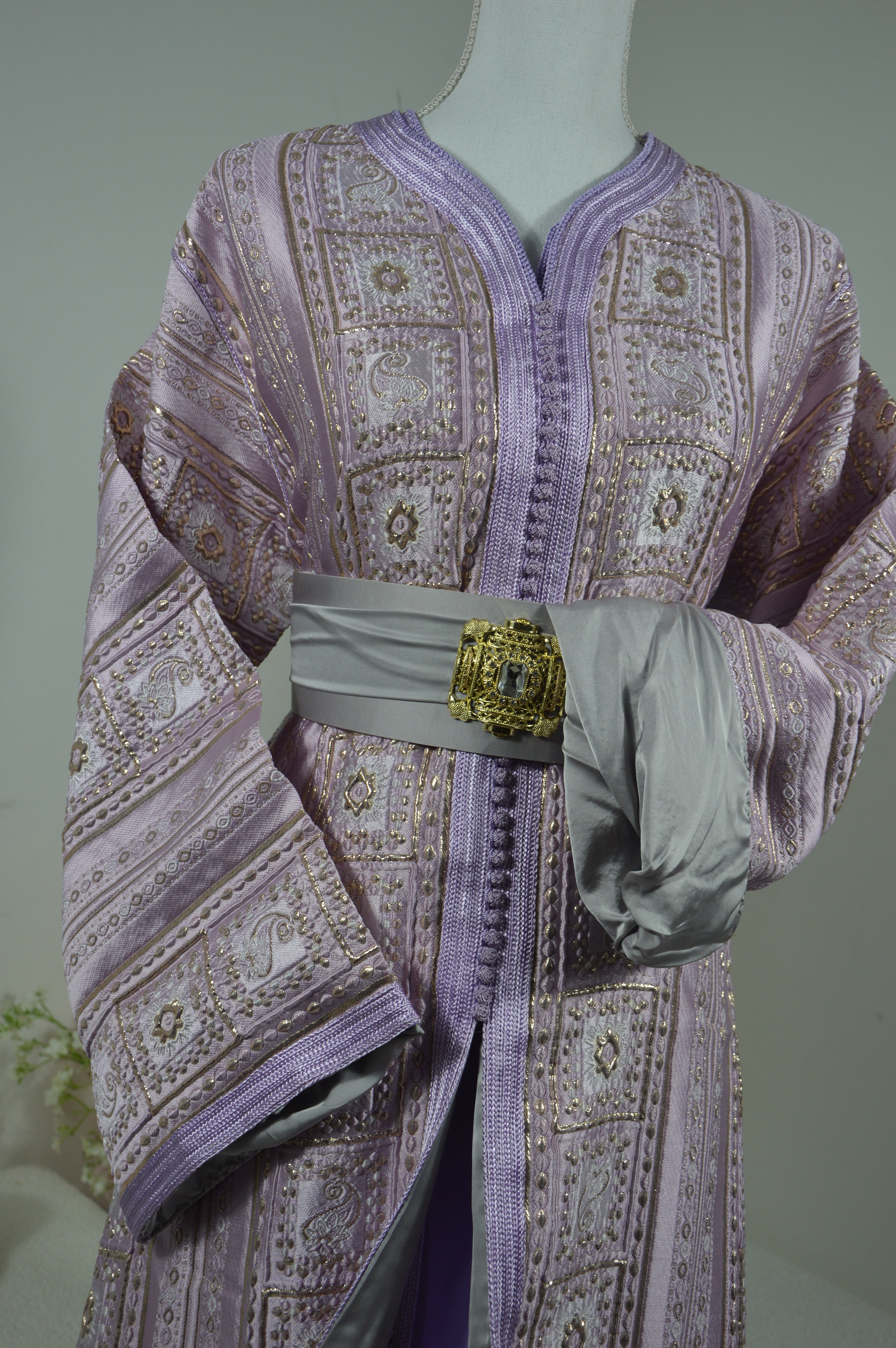 Takchita brocart or & violet - ZEYNAYA PRESTIGE