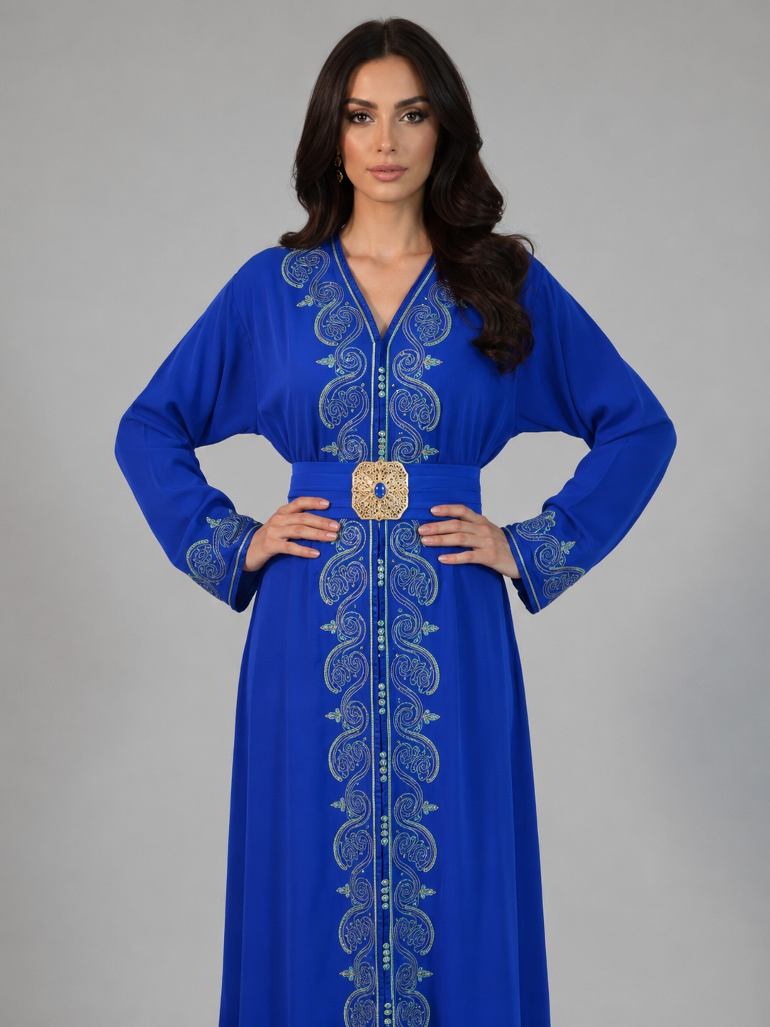 Caftan Soumaya Bleu Roi