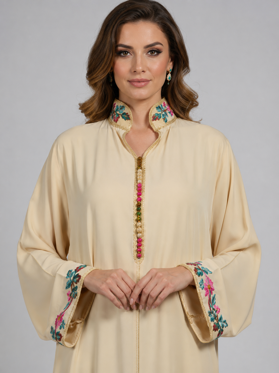 Gandoura col montant jaune pastel - vue principale