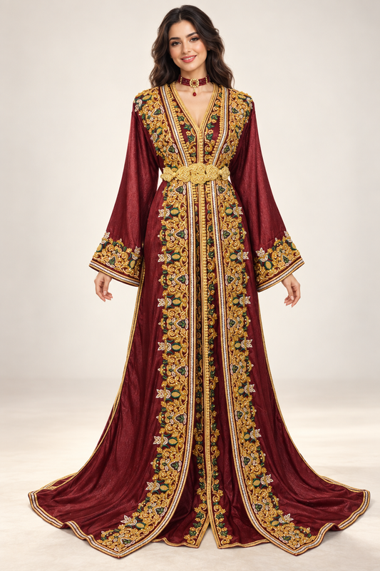Takchita Anissa – Bordeaux Brodée & Perlée