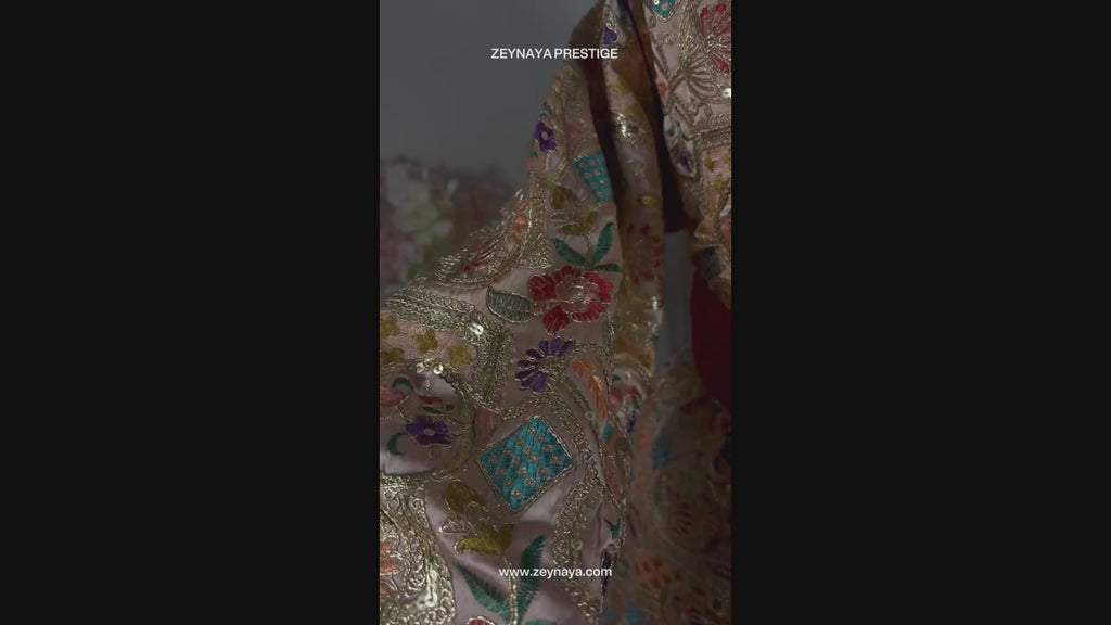 Caftan Sirène Sari rose claire – ZEYNAYA Prestige