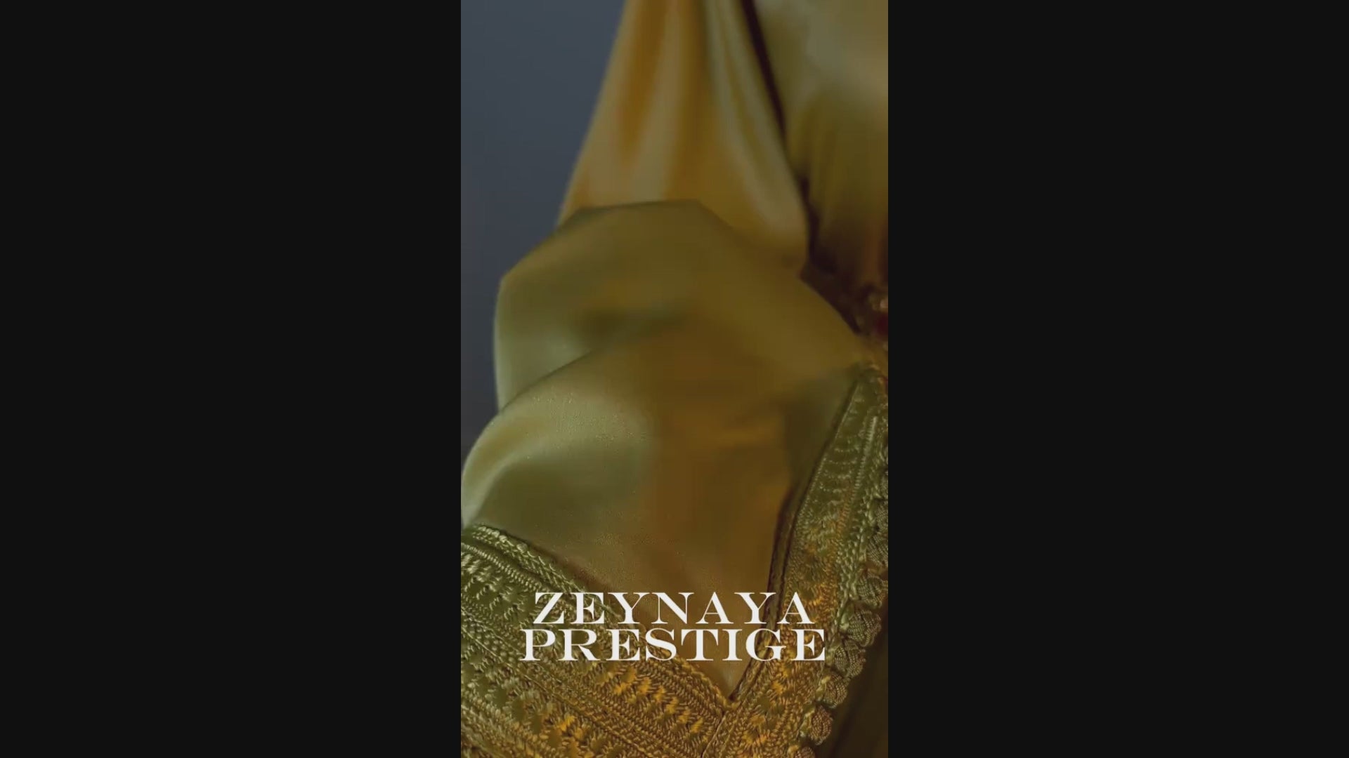 Takchita Crêpe de soie Or “Éclat d’Aurore”