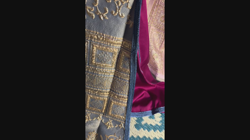 Takchita Brocard Bleu Roi & Fuchsia – ZEYNAYA Prestige