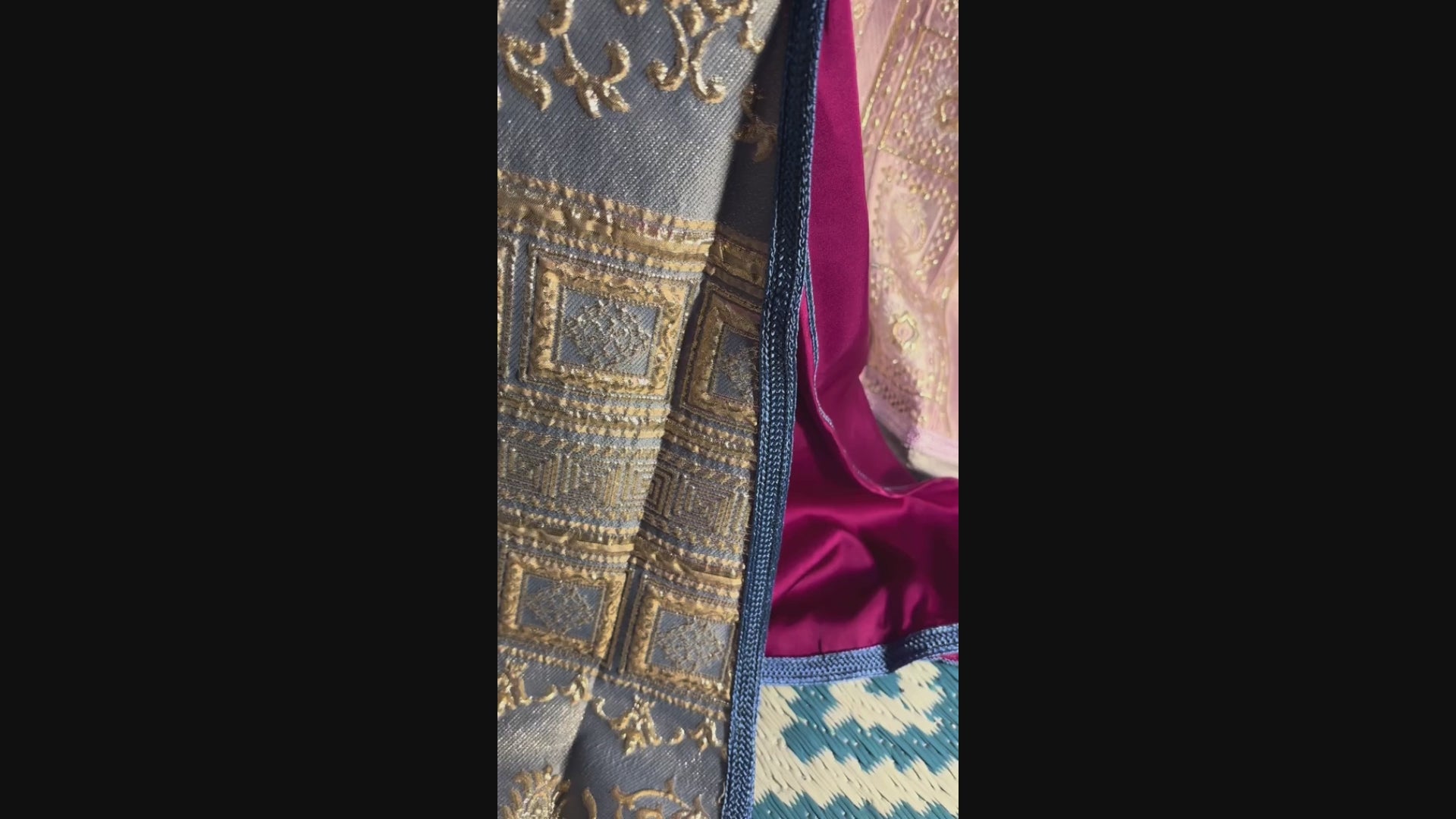 Takchita Brocard Bleu Roi & Fuchsia – ZEYNAYA Prestige